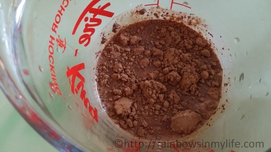 Chocolate Chiffon Cake - milk and cocoa powder