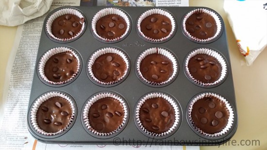 Double Chocolate Chip Muffins - before baking