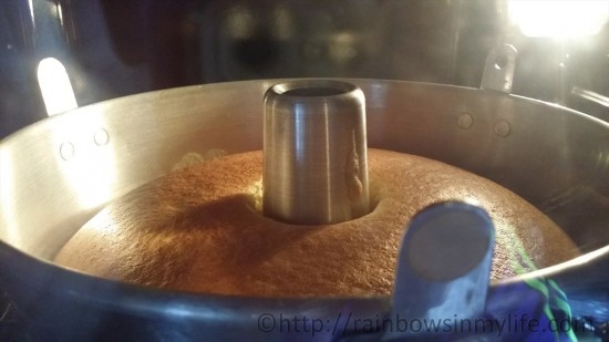 Orange Chiffon Cake - in the oven