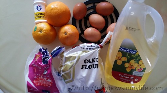 Orange Chiffon Cake - Ingredients needed