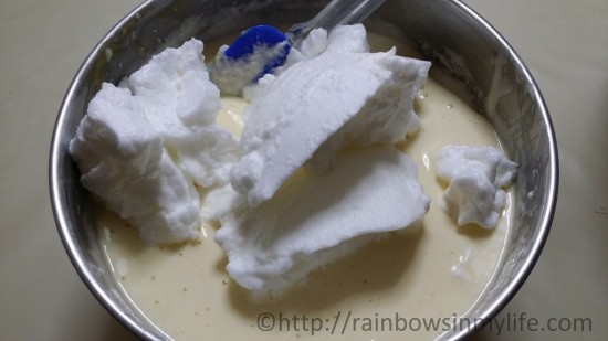 Soya Milk Chiffon Cake - fold meringue
