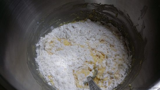 Walnut Butter Cake - add flour