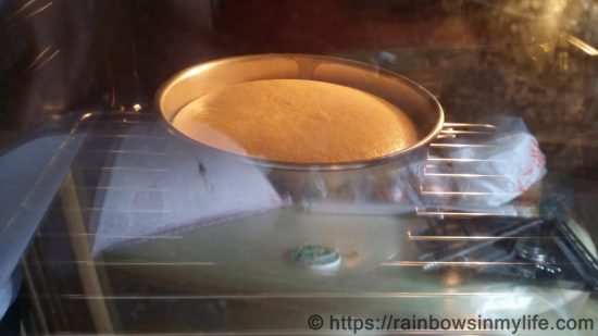 Plain Sponge Cake 2 - in the oven