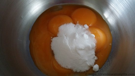 Rose Chiffon Cake - yolks and sugar