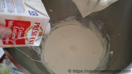 Tiramisu Cake - add whipping cream