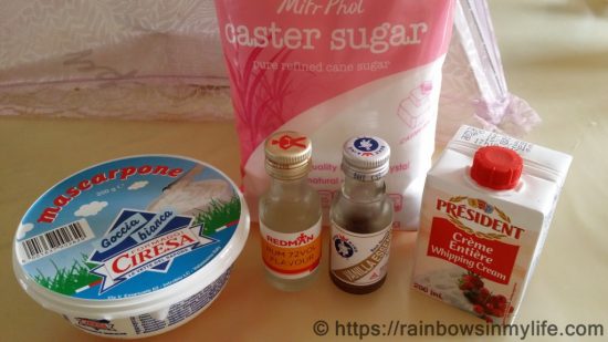 Tiramisu Cake - Ingredients needed