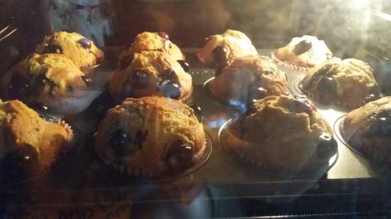 Blueberry Muffins - in the oven 1