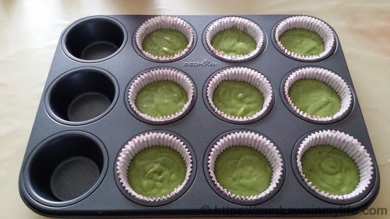 Matcha Cupcakes - before baking