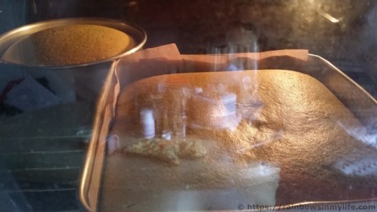 Matcha Sponge Cake - in the oven 1