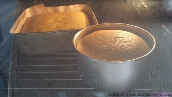 Matcha Sponge Cake - in the oven 2