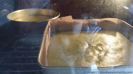 Matcha Sponge Cake - in the oven