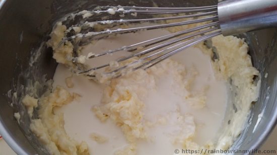 Matcha-misu Cake - add whipping cream