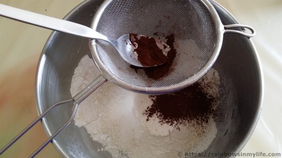 Chocolate Macarons - sift dry ingredients