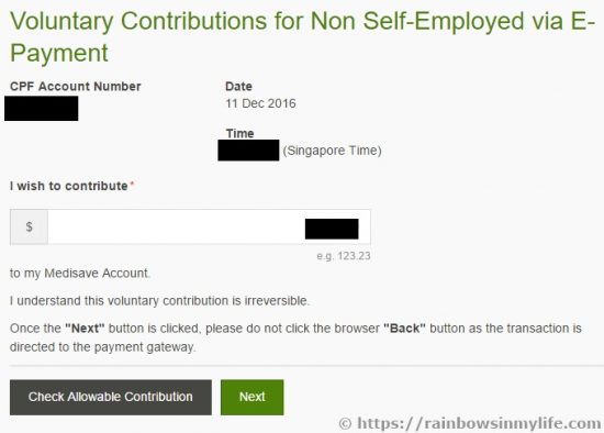 Voluntary Top Up Medisave Contribution Amount